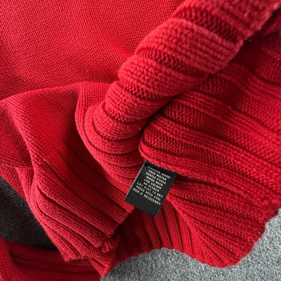 Polo Jeans Ralph Lauren Red Knit Pullover Flag Sweater RL Embroidered Large - Picture 12 of 16